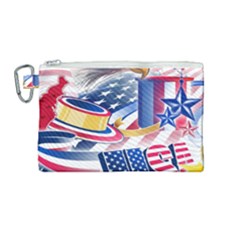 Independence Day United States Of America Canvas Cosmetic Bag (medium) by Ket1n9