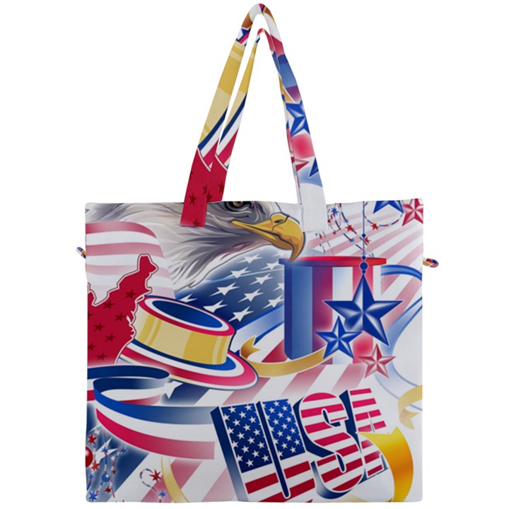 United States Of America Usa  Images Independence Day Canvas Travel Bag