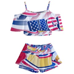 Independence Day United States Of America Kids  Off Shoulder Skirt Bikini by Ket1n9