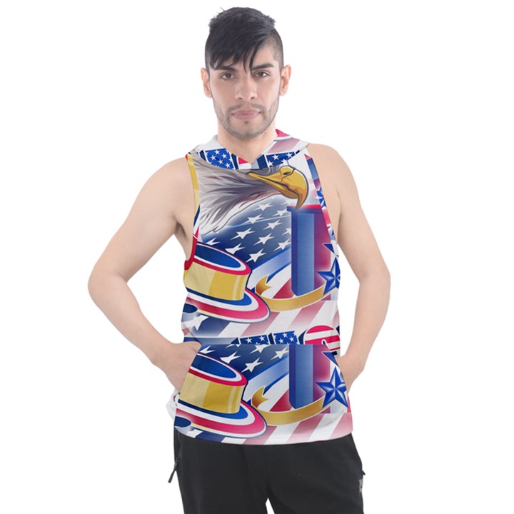 United States Of America Usa  Images Independence Day Men s Sleeveless Hoodie