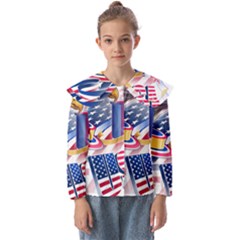 United States Of America Usa  Images Independence Day Kids  Peter Pan Collar Blouse by Ket1n9