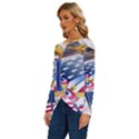 United States Of America Usa  Images Independence Day Long Sleeve Crew Neck Pullover Top View2