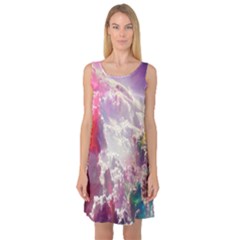 Clouds Multicolor Fantasy Art Skies Sleeveless Satin Nightdress by Ket1n9