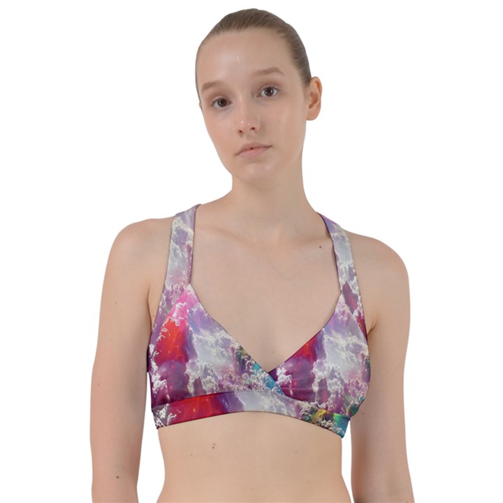 Clouds Multicolor Fantasy Art Skies Sweetheart Sports Bra