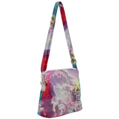 Clouds Multicolor Fantasy Art Skies Zipper Messenger Bag by Ket1n9