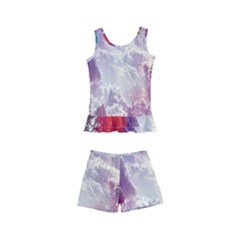 Clouds Multicolor Fantasy Art Skies Kids  Boyleg Swimsuit by Ket1n9