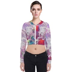 Clouds Multicolor Fantasy Art Skies Long Sleeve Zip Up Bomber Jacket by Ket1n9