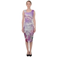 Clouds Multicolor Fantasy Art Skies Sleeveless Pencil Dress by Ket1n9