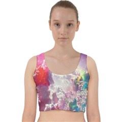 Clouds Multicolor Fantasy Art Skies Velvet Racer Back Crop Top by Ket1n9