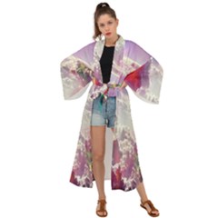 Clouds Multicolor Fantasy Art Skies Maxi Kimono by Ket1n9