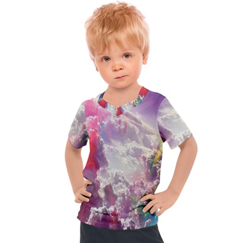 Clouds Multicolor Fantasy Art Skies Kids  Sports T-shirt by Ket1n9