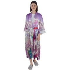 Clouds Multicolor Fantasy Art Skies Maxi Satin Kimono by Ket1n9