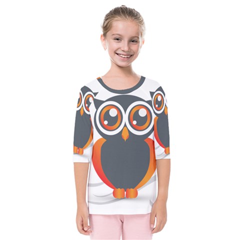 Owl Logo Kids  Quarter Sleeve Raglan T-shirt by Ket1n9