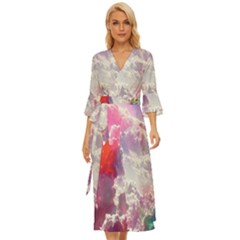 Clouds Multicolor Fantasy Art Skies Midsummer Wrap Dress by Ket1n9