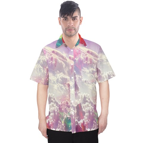 Clouds Multicolor Fantasy Art Skies Men s Hawaii Shirt by Ket1n9