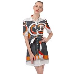 Owl Logo Belted Shirt Dress by Ket1n9