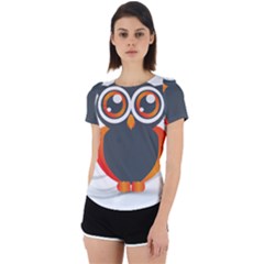 Owl Logo Back Cut Out Sport T-shirt by Ket1n9