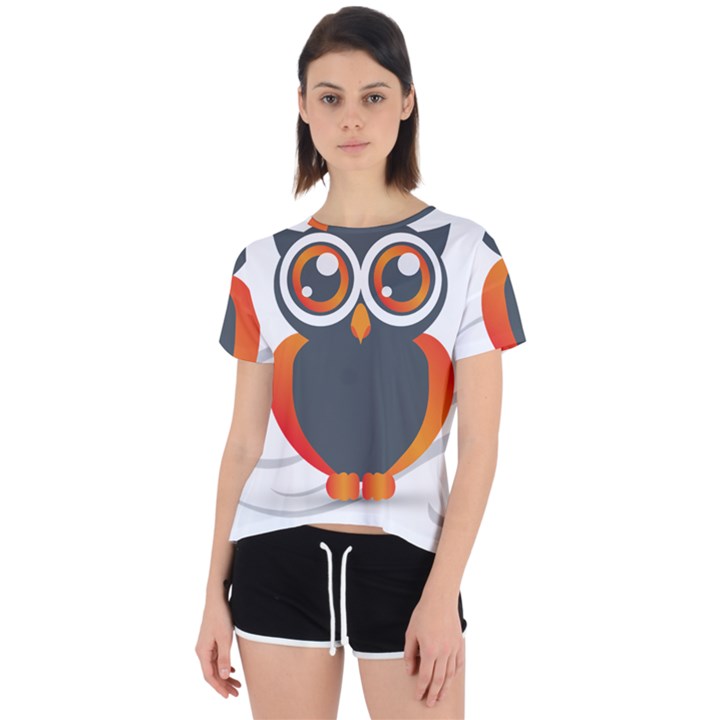 Owl Logo Open Back Sport T-Shirt