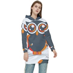 Owl Logo Women s Long Oversized Pullover Hoodie by Ket1n9