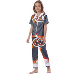 Owl Logo Kids  Satin Short Sleeve Pajamas Set by Ket1n9