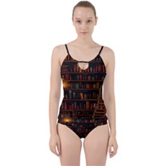 Books Library Cut Out Top Tankini Set by Ket1n9