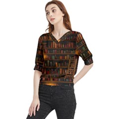 Books Library Quarter Sleeve Blouse