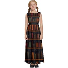 Books Library Kids  Satin Sleeveless Maxi Dress by Ket1n9