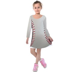 Baseball Kids  Long Sleeve Velvet Dress by Ket1n9