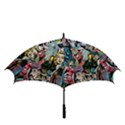 Vintage Horror Collage Pattern Golf Umbrellas View3