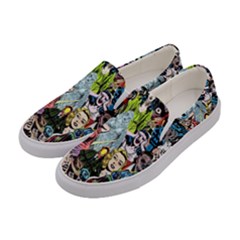 Vintage Horror Collage Pattern Women s Canvas Slip Ons by Ket1n9