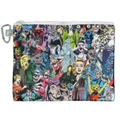 Vintage Horror Collage Pattern Canvas Cosmetic Bag (xxl) by Ket1n9