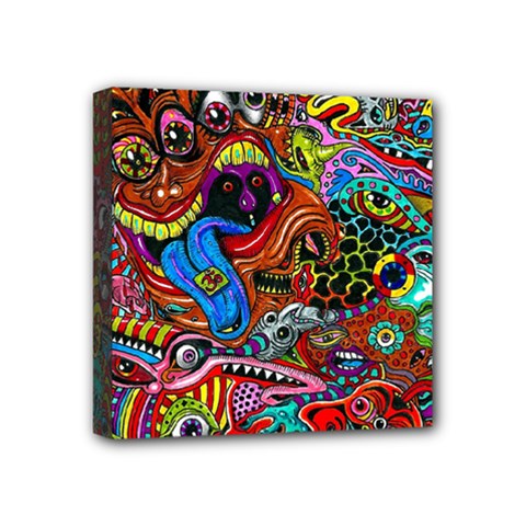 Art Color Dark Detail Monsters Psychedelic Mini Canvas 4  X 4  (stretched) by Ket1n9