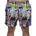 Vintage Horror Collage Pattern Men s Shorts View1