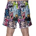 Vintage Horror Collage Pattern Men s Shorts View2