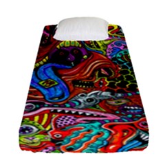 Art Color Dark Detail Monsters Psychedelic Fitted Sheet (single Size) by Ket1n9