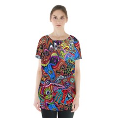 Art Color Dark Detail Monsters Psychedelic Skirt Hem Sports Top by Ket1n9