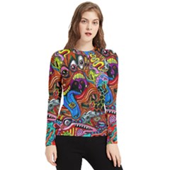 Art Color Dark Detail Monsters Psychedelic Women s Long Sleeve Rash Guard by Ket1n9