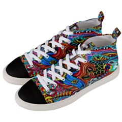 Art Color Dark Detail Monsters Psychedelic Men s Mid-top Canvas Sneakers by Ket1n9