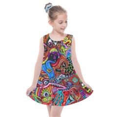 Art Color Dark Detail Monsters Psychedelic Kids  Summer Dress by Ket1n9