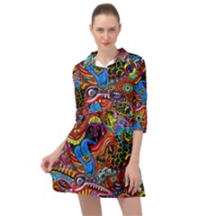 Art Color Dark Detail Monsters Psychedelic Mini Skater Shirt Dress by Ket1n9