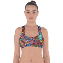 Art Color Dark Detail Monsters Psychedelic Cross Back Hipster Bikini Top  by Ket1n9