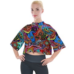 Art Color Dark Detail Monsters Psychedelic Mock Neck T-shirt by Ket1n9