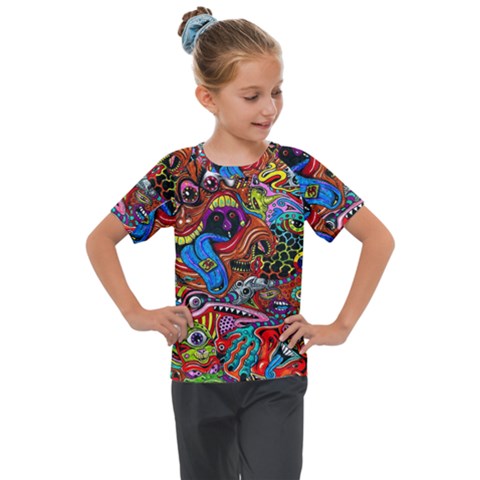 Art Color Dark Detail Monsters Psychedelic Kids  Mesh Piece T-shirt by Ket1n9