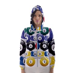 Racked Billiard Pool Balls Women s Hooded Windbreaker by Ket1n9