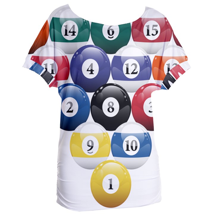 Racked Billiard Pool Balls Women s Oversized T-Shirt