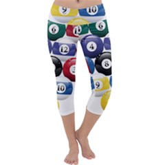 Racked Billiard Pool Balls Capri Yoga Leggings by Ket1n9