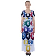 Racked Billiard Pool Balls High Waist Short Sleeve Maxi Dress by Ket1n9