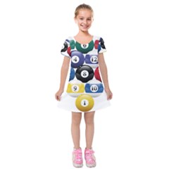 Racked Billiard Pool Balls Kids  Short Sleeve Velvet Dress by Ket1n9