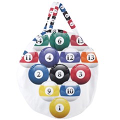 Racked Billiard Pool Balls Giant Round Zipper Tote