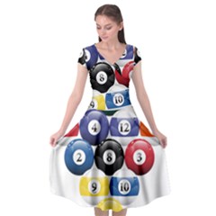 Racked Billiard Pool Balls Cap Sleeve Wrap Front Dress by Ket1n9